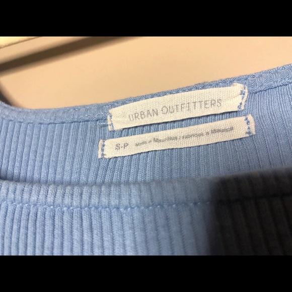 UO blue ribbed boatneck top - Picture 2 of 3